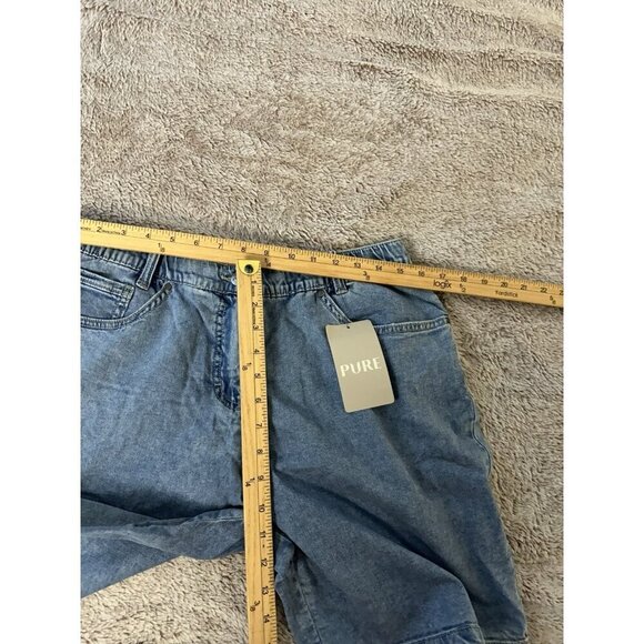 Pure By Ulla Popken Shorts Women’s Size 14 Blue Burmuda New - Picture 7 of 14